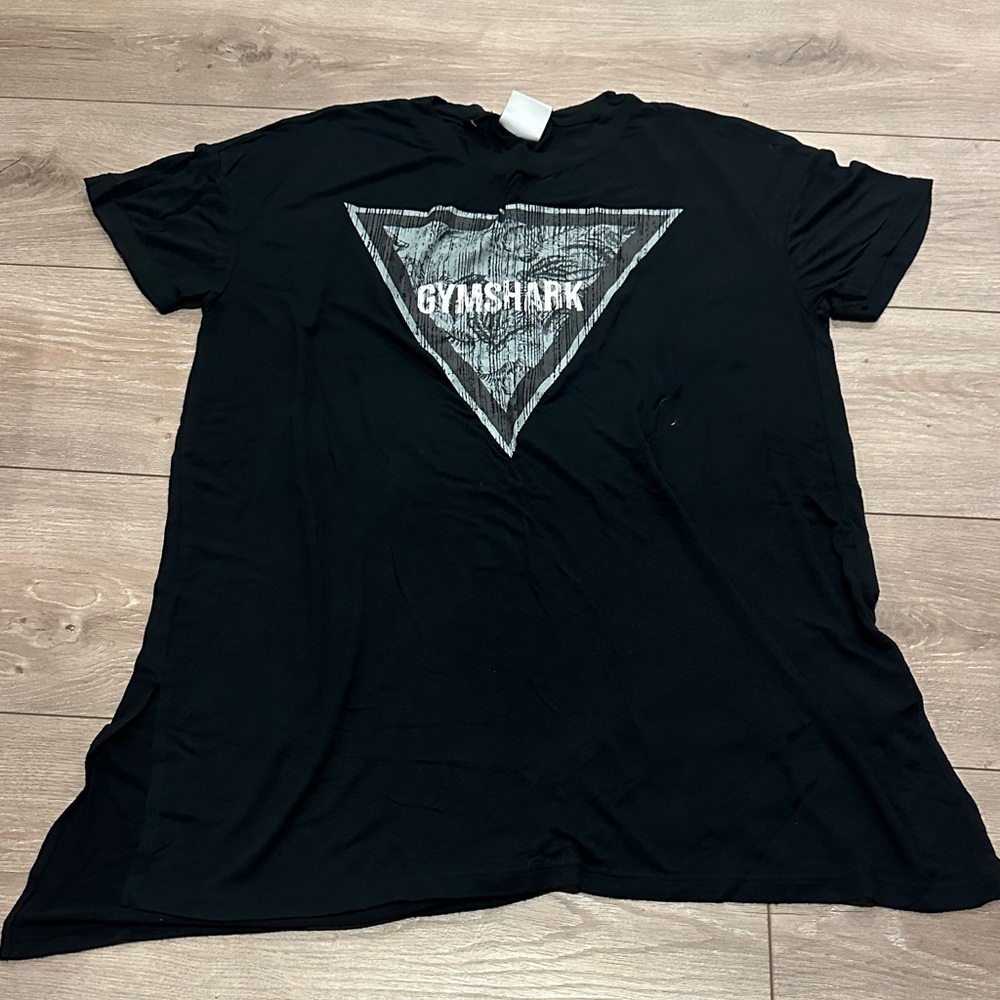 Gymshark Black Tee with Gray Logo
